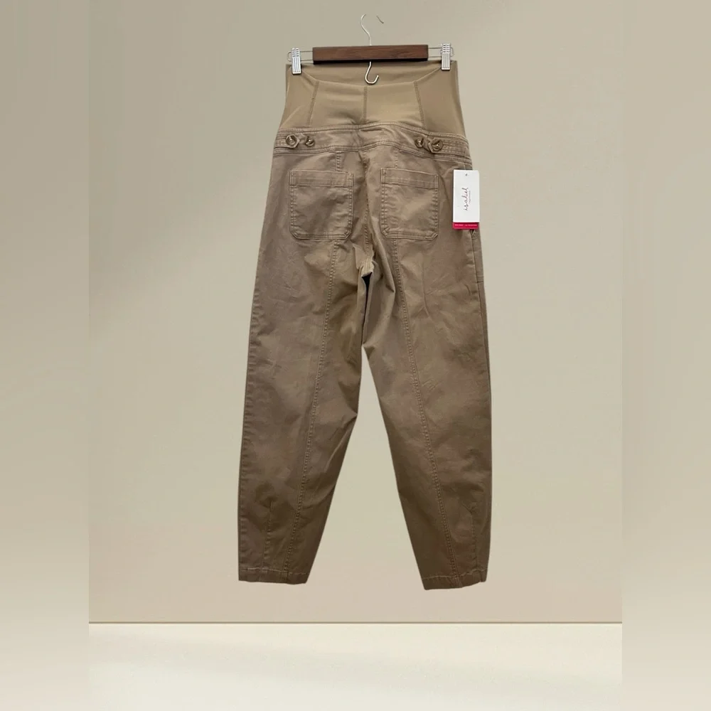 Ingrid & Isabel Women’s Maternity Tan Nylon Full Panel Brown Pants Size XS - Picture 2 of 10